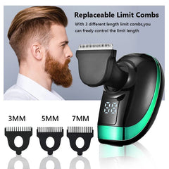 5 In 1 4D Men's Rechargeable Bald Head Electric Shaver 5 Floating Heads Beard Nose Ear Hair Trimmer Razor Clipper Facial Brush - SHOWLU FASHION STORE