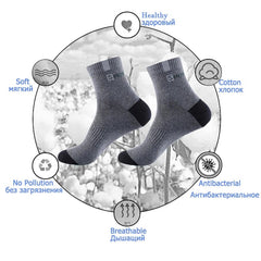 5 Pairs Men Bamboo Fiber Autumn Winter Men Socks Breathable Cotton Sports Sock Breathable Deodorant Business Socks Size 37 - 43 - SHOWLU FASHION STORE