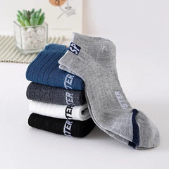 5 Pairs Mens Letters SP Short Socks Spring And Summer Shallow Low Top Sport Short Socks Trend In Tube Socks - SHOWLU FASHION STORE