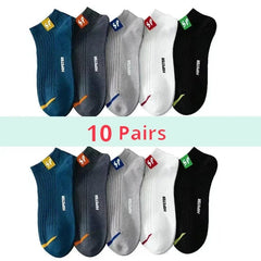 5 Pairs Mens Letters SP Short Socks Spring And Summer Shallow Low Top Sport Short Socks Trend In Tube Socks - SHOWLU FASHION STORE