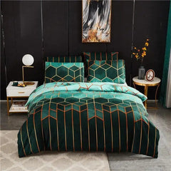 50 Geometric Duvet Cover Set Bed Linen Comforter Bedding Set Queen King Size - SHOWLU FASHION STORE