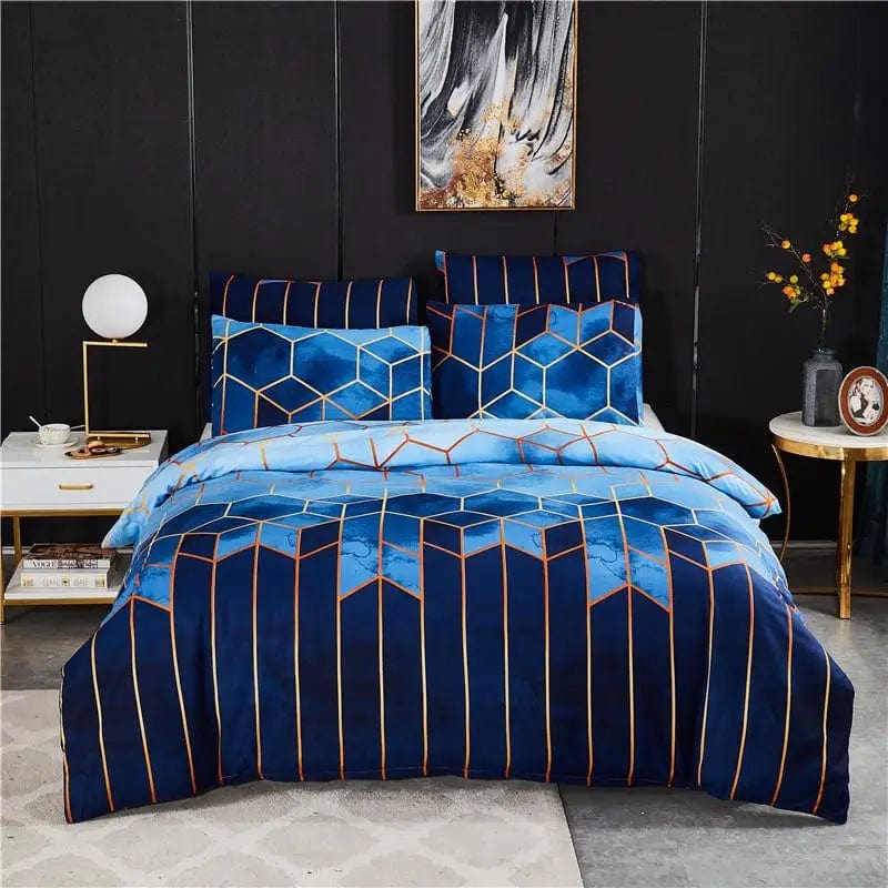 50 Geometric Duvet Cover Set Bed Linen Comforter Bedding Set Queen King Size - SHOWLU FASHION STORE