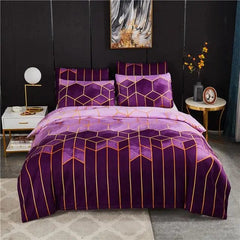 50 Geometric Duvet Cover Set Bed Linen Comforter Bedding Set Queen King Size - SHOWLU FASHION STORE