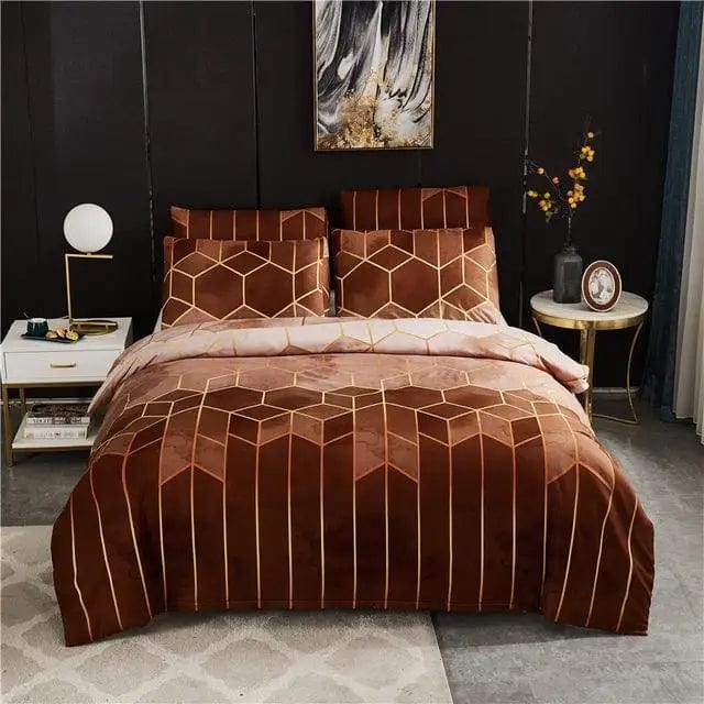 50 Geometric Duvet Cover Set Bed Linen Comforter Bedding Set Queen King Size - SHOWLU FASHION STORE