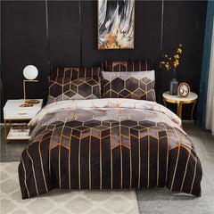 50 Geometric Duvet Cover Set Bed Linen Comforter Bedding Set Queen King Size - SHOWLU FASHION STORE