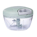 Showlu manual meat mincer and garlic chopper with 500/900ml capacity, featuring rotating garlic press and vegetable cutter for kitchen prep.