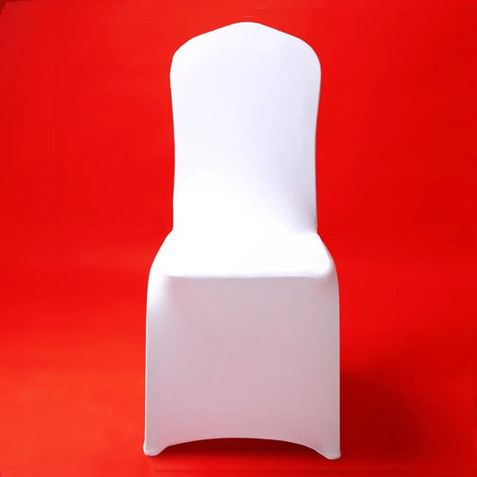 50/100pcs Spandex White Wedding Chair Cover For Hotel Banquet Dining Party Office Chair Slipcover - SHOWLU FASHION STORE