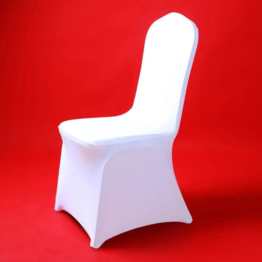 50/100pcs Spandex White Wedding Chair Cover For Hotel Banquet Dining Party Office Chair Slipcover - SHOWLU FASHION STORE