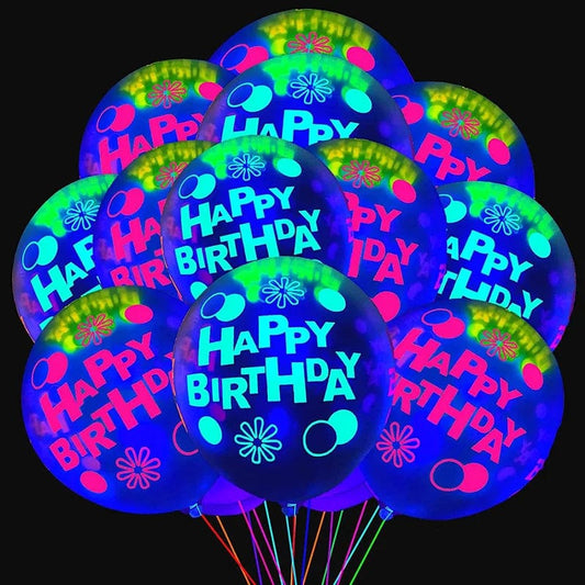 5/10/20PCS Fluorescent Latex Balloon Glow In The Dark Glow Luminous Love Heart Baloon For Wedding Birthday Party Decorations - SHOWLU FASHION STORE