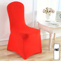 Set of 10 Showlu Stretch Spandex Dining Chair Slipcovers, washable and removable protectors for dining, banquet, and wedding chairs.