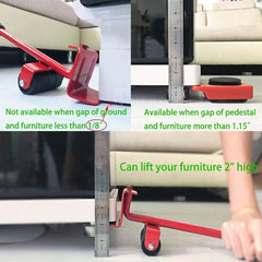 5/13 Pcs Heavy Duty Furniture Mover Set Furniture Mover Tool Transport Lifter Heavy Stuffs Moving Wheel Roller Bar Hand Tools - SHOWLU FASHION STORE