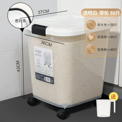 5/15/25Kg Large Rice Bucket Kitchen Home Rice Bucket Storage Sealed Transparent Flap Storage Box Moisture - Proof and Insect - Proof - SHOWLU FASHION STORE