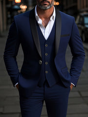 Men's Premium Three-Piece Suit Set, Includes Oversized Jacket, Pants, and Vest, Suitable for Formal Occasions, Weddings, Work Attire, Holiday Gifts