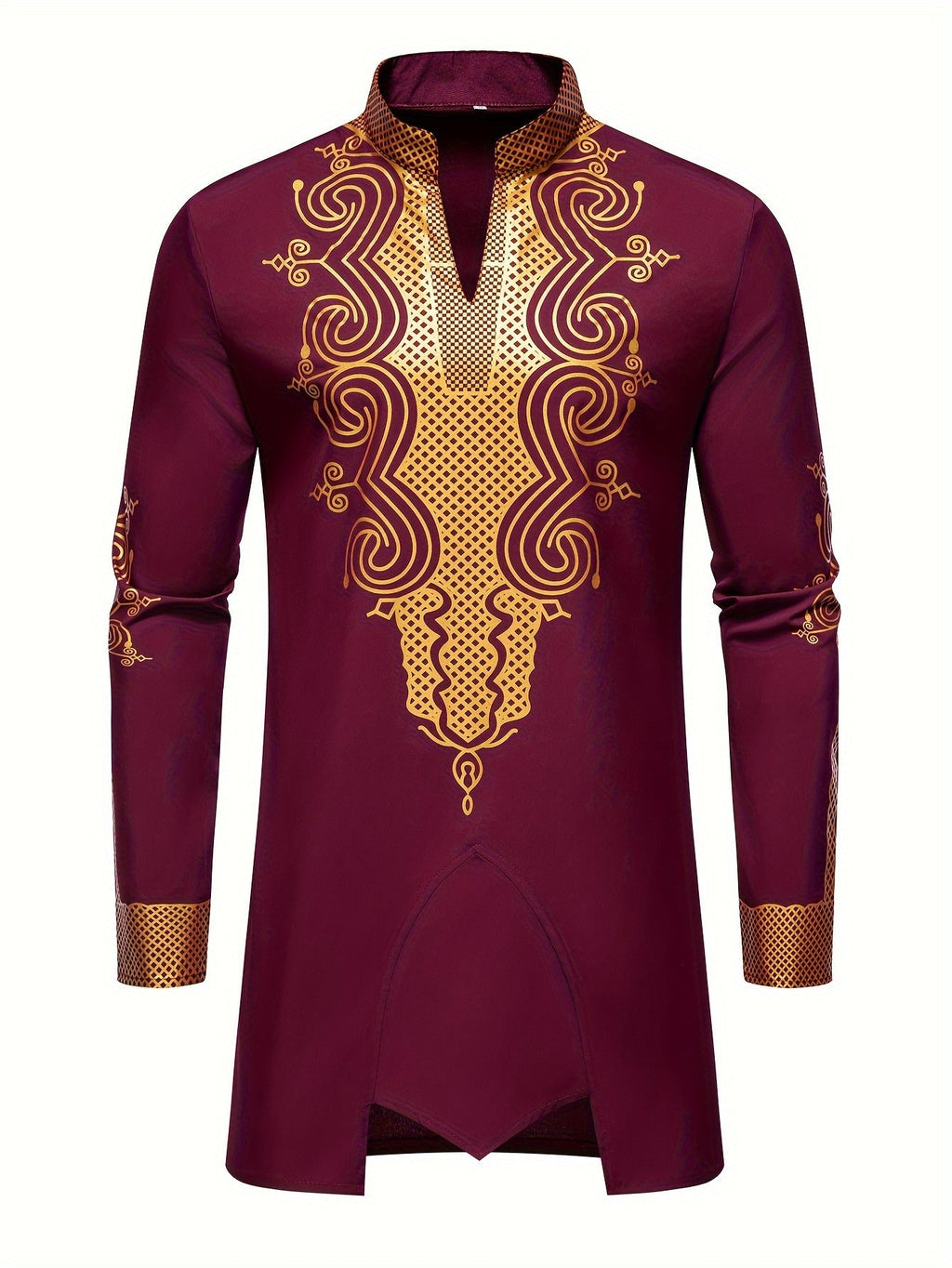 Men's casual striped long sleeve robe set by SHOWLU FASHION, featuring a stand collar and comfortable design.