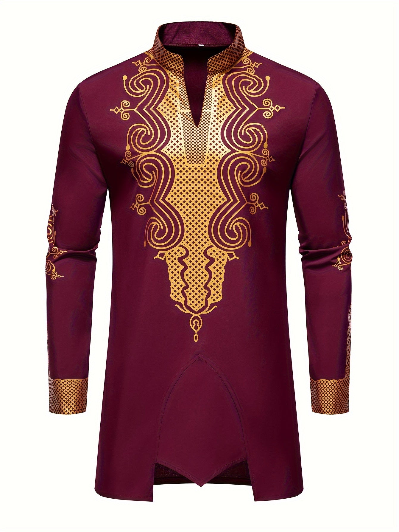 Men's casual striped long sleeve robe set by SHOWLU FASHION, featuring a stand collar and comfortable design.