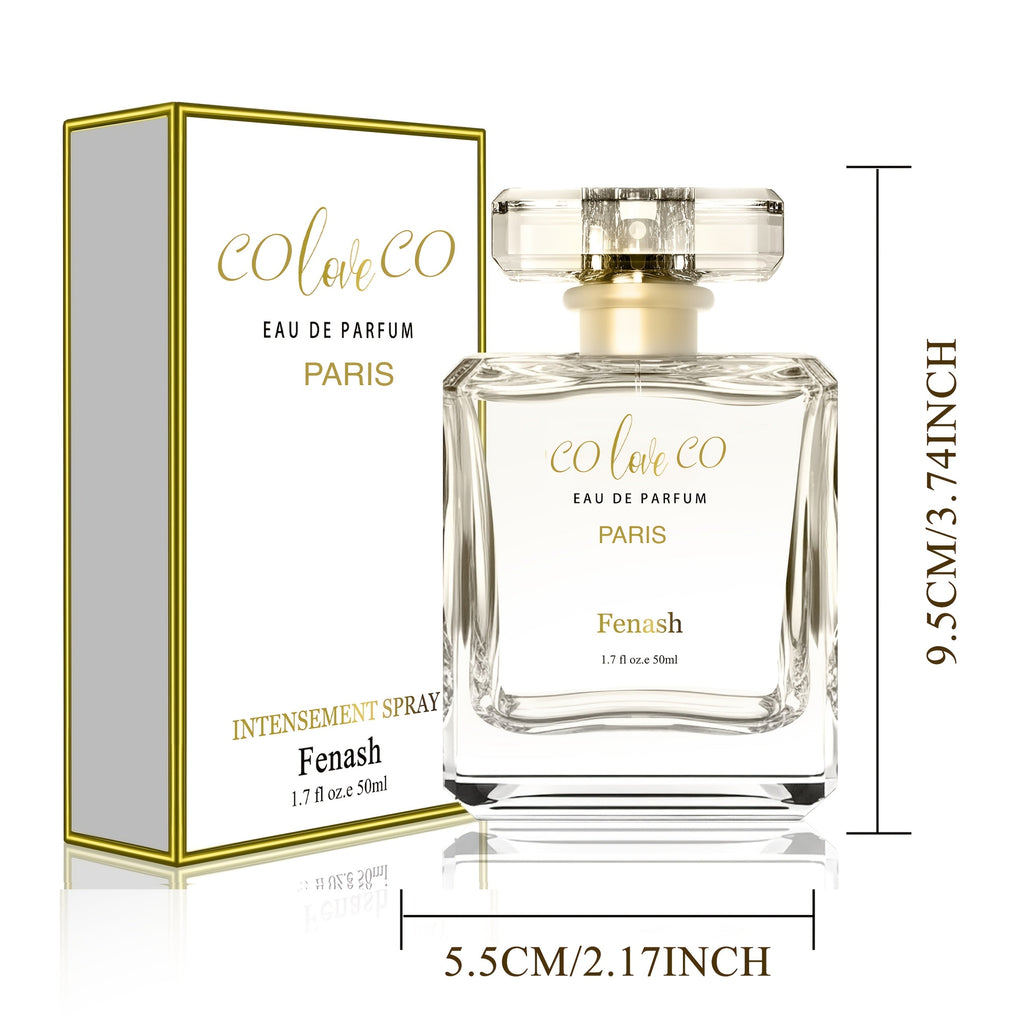 CoCoLove Hair Perfume Spray for women with amber and floral jasmine fragrance, featuring elegant packaging and spray nozzle.