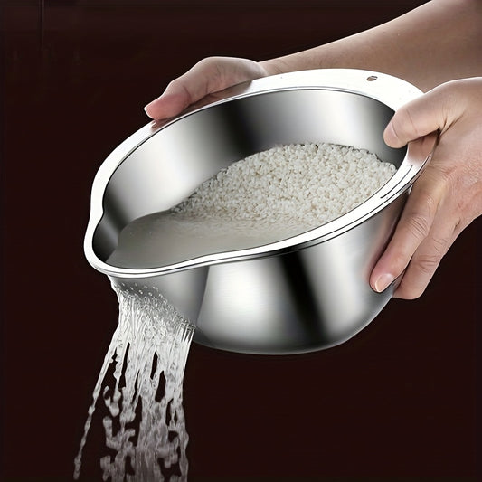 Stainless Steel Kitchen Colander - Multi-Purpose Drain Basket   For Home Cooking