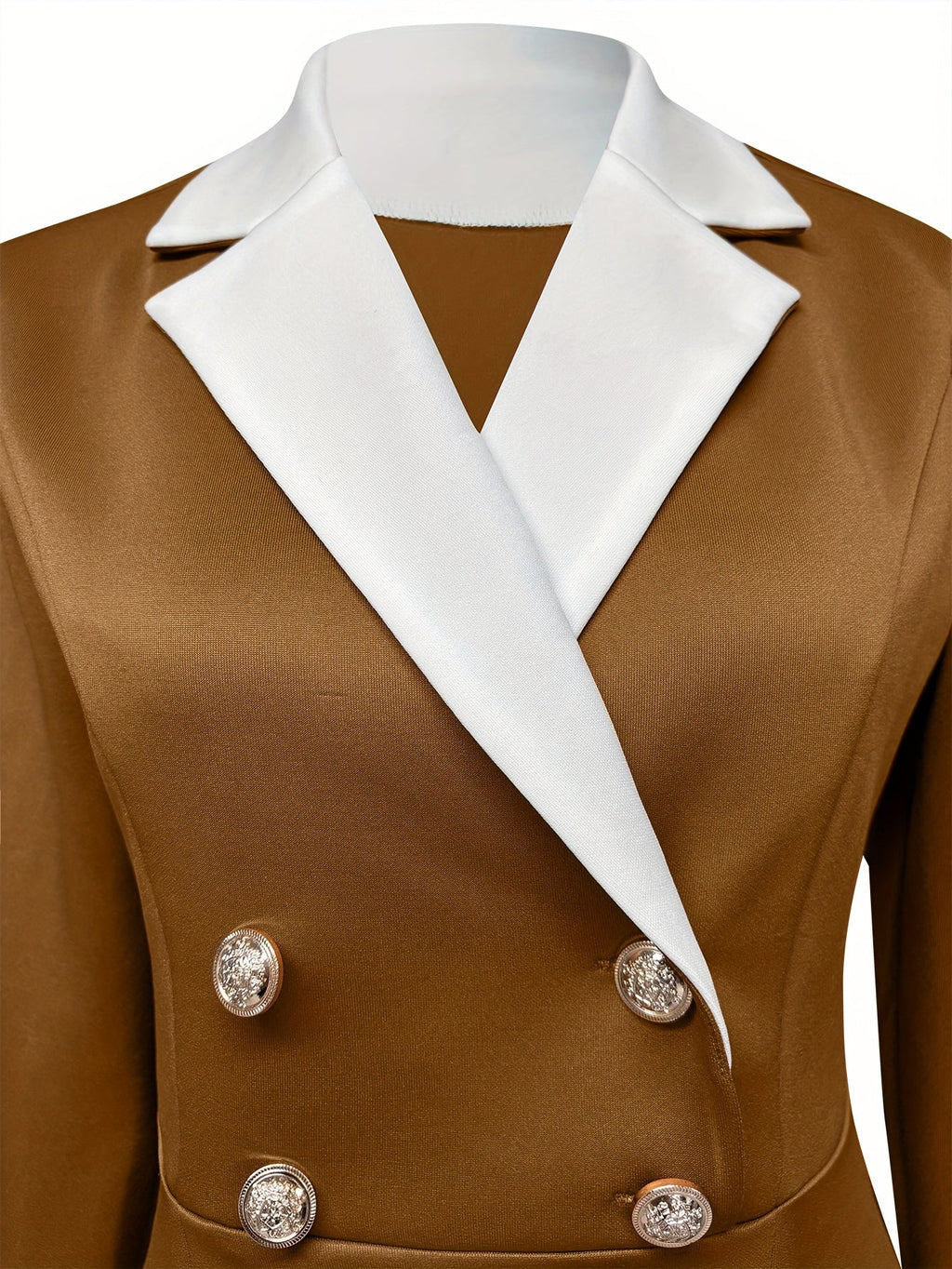 Elegant women's SHOWLU FASHION bodycon dress with lapel collar and button front, perfect for stylish occasions.