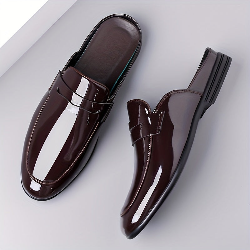 SHOWLU FASHION men's slip-on loafers in faux leather with non-slip soles, stylish mules for casual and formal wear.
