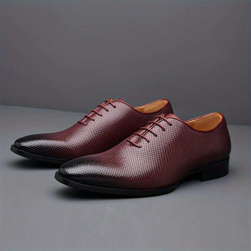 SHOWLU Men's Whole-Cut Oxford Shoes in microfiber leather, formal footwear with sleek design and polished finish.