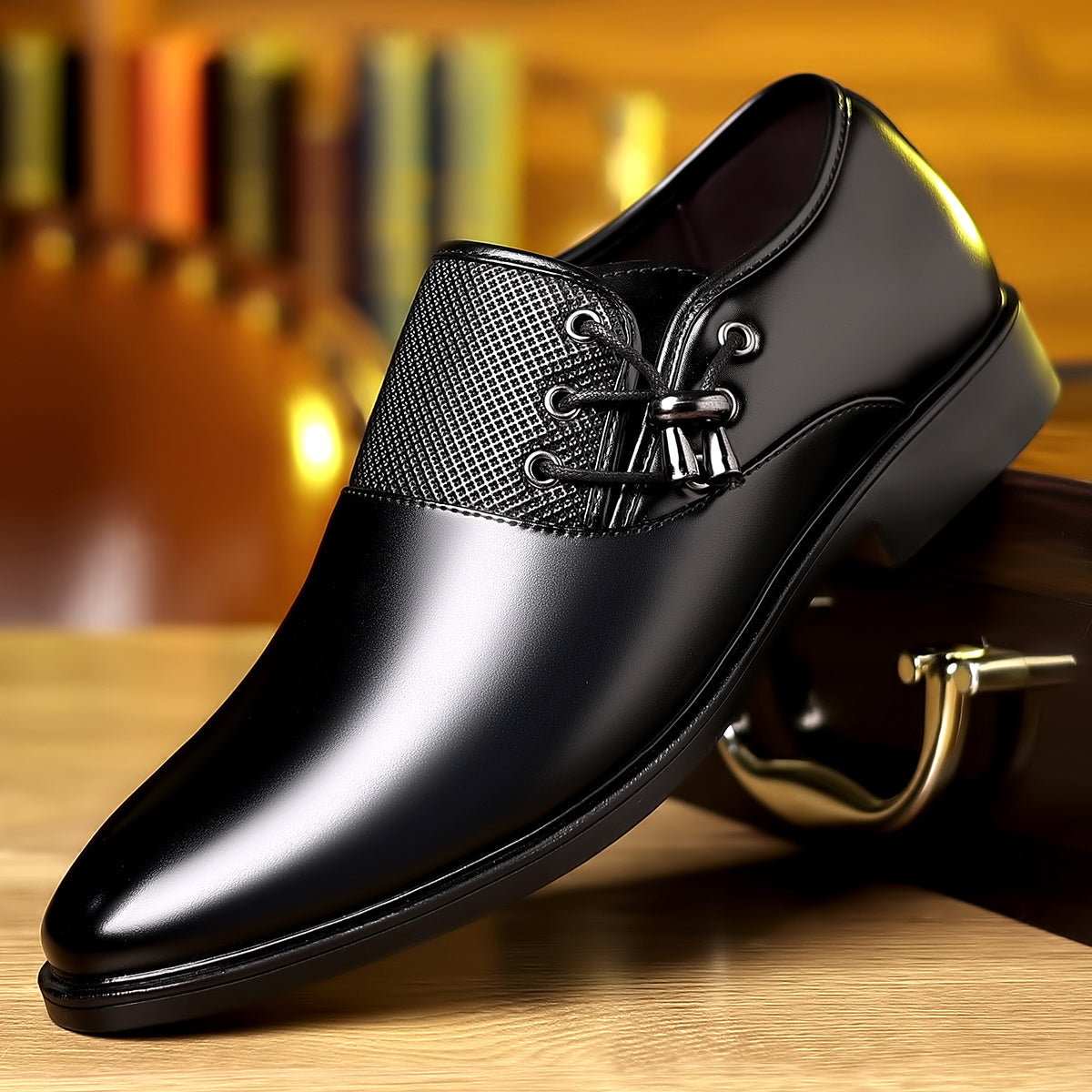 Men's brown slip-on loafers with rubber soles by SHOWLU FASHION STORE, designed for business casual or smart casual wear.