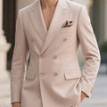 SHOWLU Men's slim fit 2-piece suit with notched lapel, formal wedding coat, tailored for elegant occasion wear.
