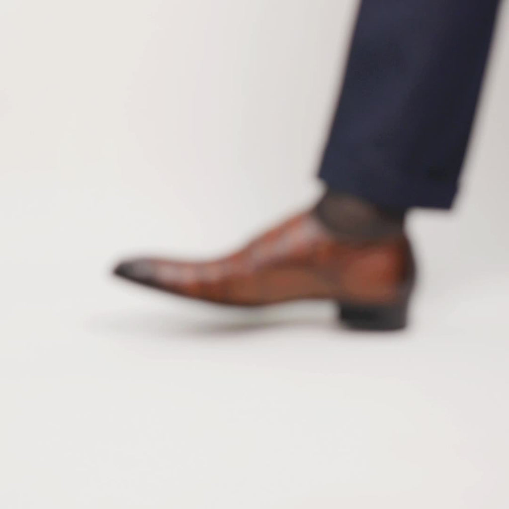 SHOWLU Men's monk strap oxford shoes with split cow leather, square toe design, stylish men's dress shoes