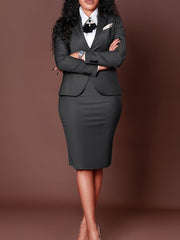 Formal Jacket and Pencil Skirt Set Suit Top Half-Skirts Outfit, Skirt Suit, Two Piece Setted Women Outfits Skirt Set, Skirt Suit Set for Women, Two Piece Skirt Set, Two Piece Set Women Outfits Skirt, Office Attire, Work Wardr