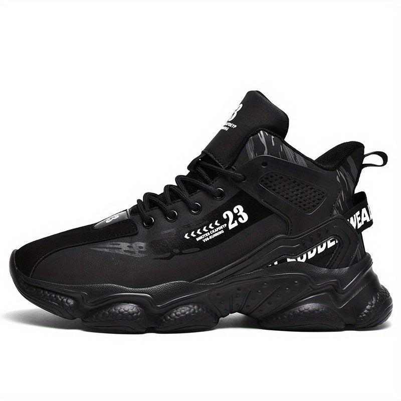 SHOWLU Men's mid-top running shoes in lightweight PU leather, suitable for walking and casual wear.