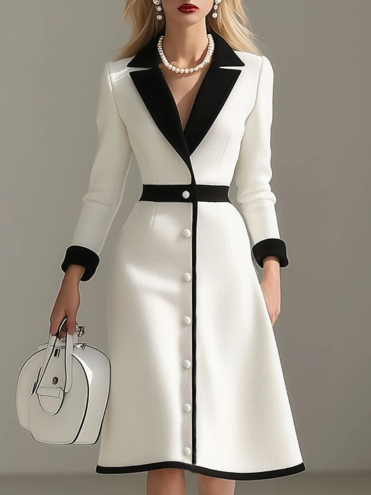 Women's Elegant Color-Block Everyday Commuter Dress