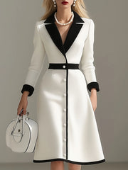 Women's Elegant Color-Block Everyday Commuter Dress