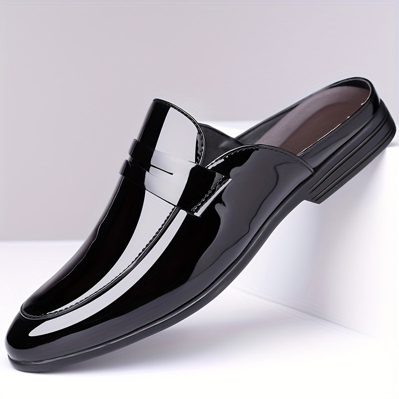 SHOWLU FASHION men's slip-on loafers in faux leather with non-slip soles, stylish mules for casual and formal wear.