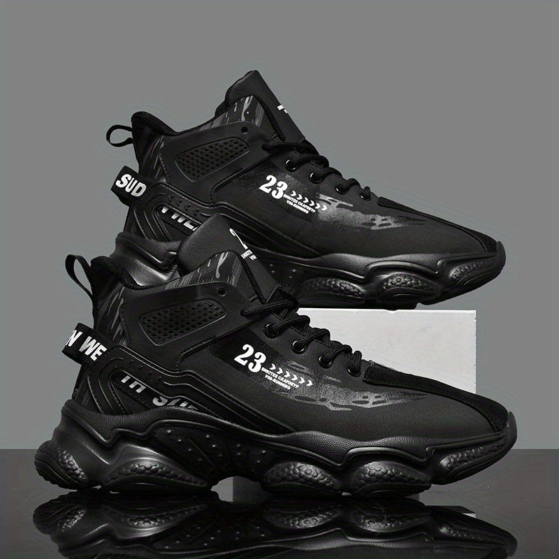 SHOWLU Men's mid top running shoes in lightweight PU leather, designed for comfortable walking and athletic activities.