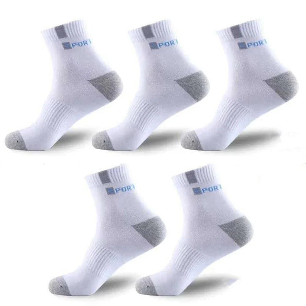 Set of five Showlu men's bamboo fiber cotton socks, breathable business socks for autumn and winter, size 37-43, comfortable and deodorant