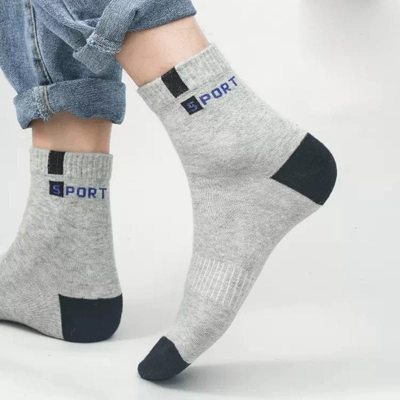 Showlu men's bamboo fiber cotton socks in a set of 5 pairs, breathable and deodorant, suitable for business or sports, size 37-43.