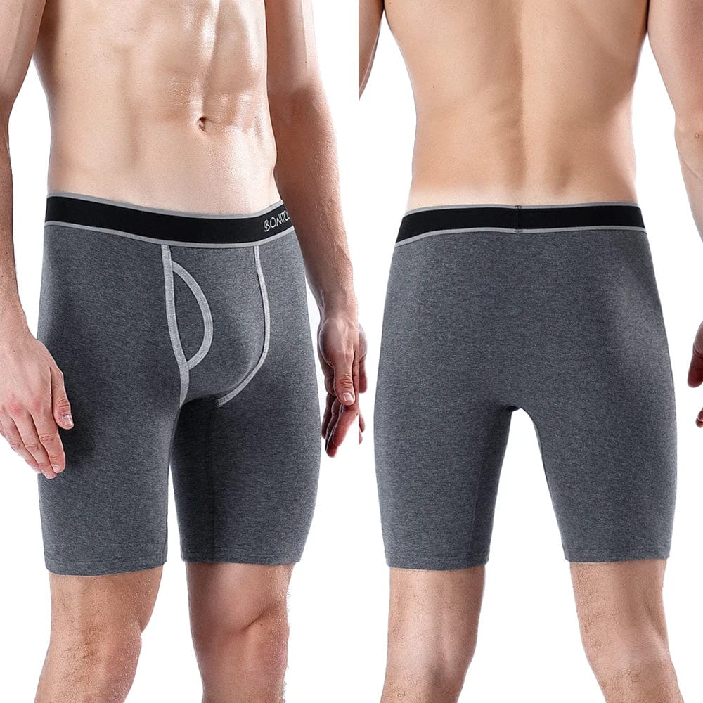 Set of five men's SKARR cotton long-leg boxer shorts with printed designs, comfortable and breathable underwear for everyday wear