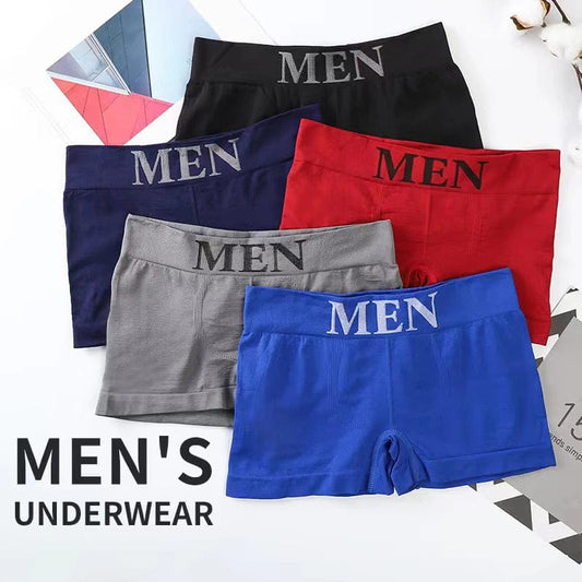 5PCS Wholesale One Size Men's Underwear Men's Mid Rise Plus Size Sports Seamless Comfortable Breathable Teen Boxer Briefs - SHOWLU FASHION STORE