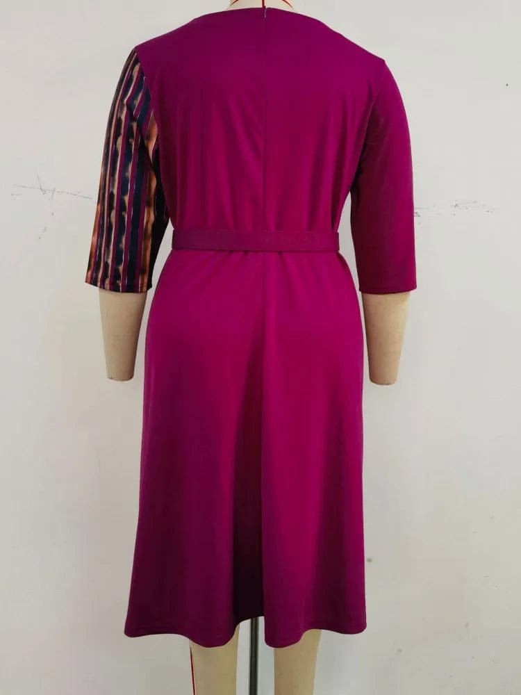 5XL 6XL Plus Size Clothes Dresses Women Office Lady Robes Summer Autumn Loose Street Style Casual 4XL Big Size Midi Dress - SHOWLU FASHION STORE