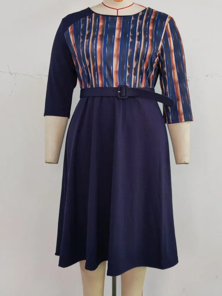 5XL 6XL Plus Size Clothes Dresses Women Office Lady Robes Summer Autumn Loose Street Style Casual 4XL Big Size Midi Dress - SHOWLU FASHION STORE