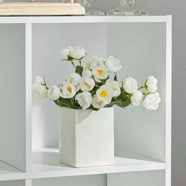 Doba 6-cube storage organizer with vertical and horizontal shelf configuration, made of wood with open cube compartments.