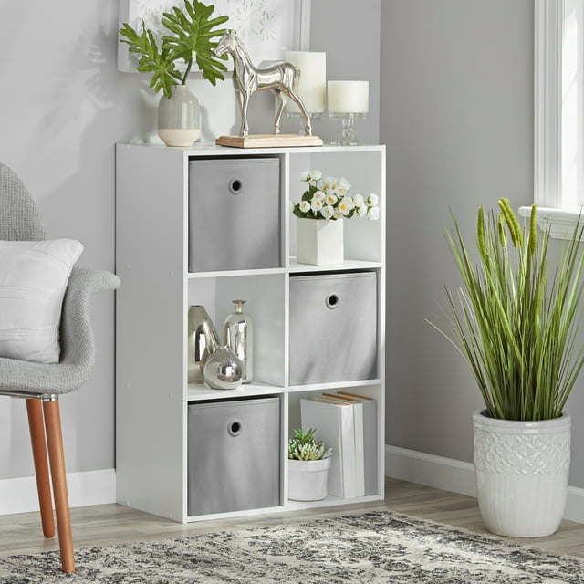 Doba 6-cube storage organizer with vertical and horizontal compartments, ideal for books, toys, or home organization.