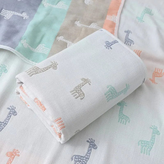 6 Layers Baby Blanket 100% Muslin Cotton Baby Swaddle Baby Warp Swaddle Infant Bedding Receiving Blankets Baby Bath 5 Sizes - SHOWLU FASHION STORE