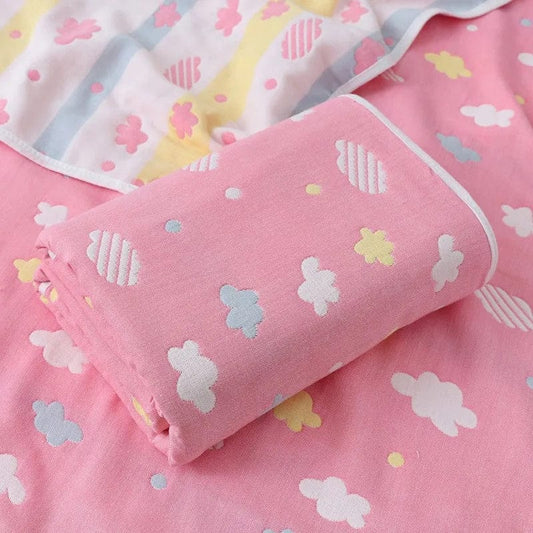 6 Layers Baby Blanket 100% Muslin Cotton Baby Swaddle Baby Warp Swaddle Infant Bedding Receiving Blankets Baby Bath 5 Sizes - SHOWLU FASHION STORE