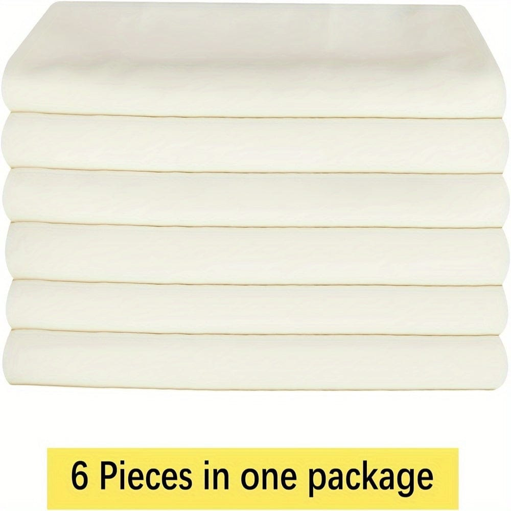 Showlu ivory chiffon wedding ceiling drapes, 6 pieces, 5ft x 10ft, with rod pockets for elegant wedding arch decor.