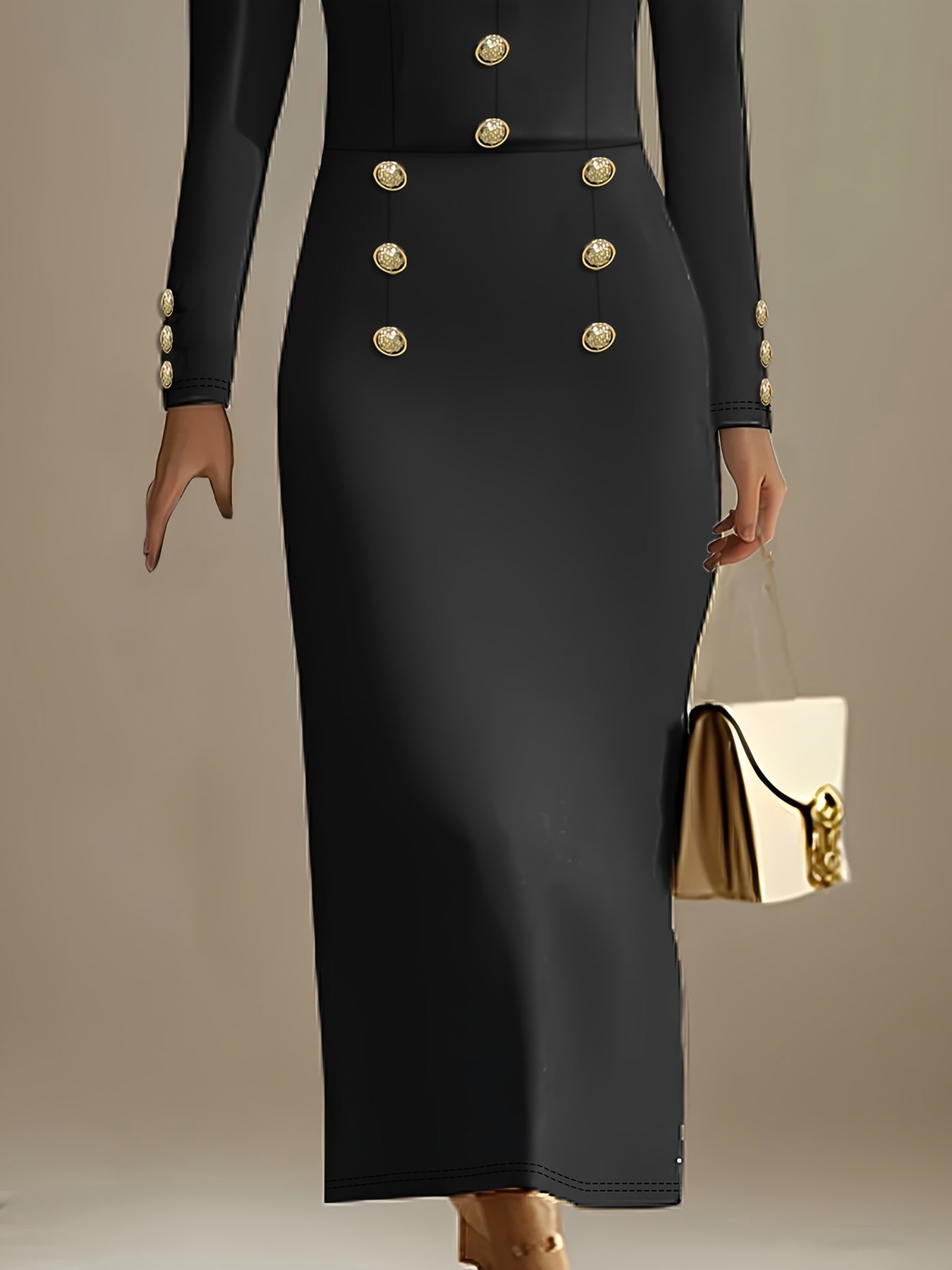 Elegant V-neck bodycon dress by SHOWLU FASHION, solid color knit dress showcasing a fitted silhouette and stylish design.