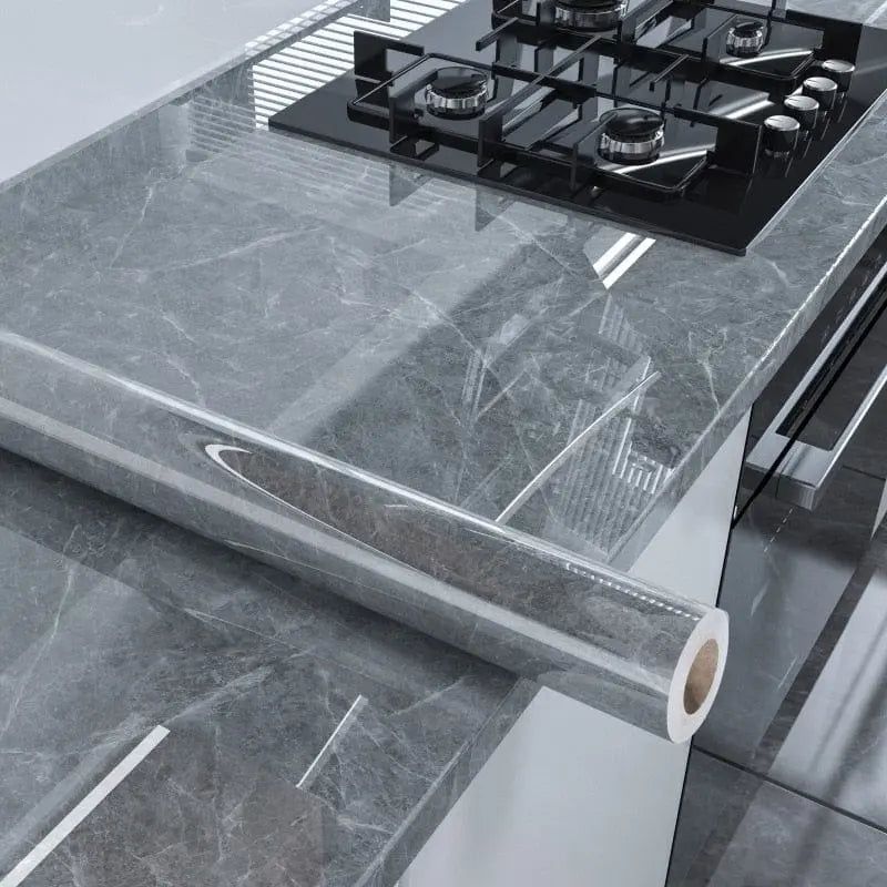 BenLan marble self-adhesive wallpaper by Showlu Fashion Store, waterproof vinyl contact paper with white and gray marble pattern.