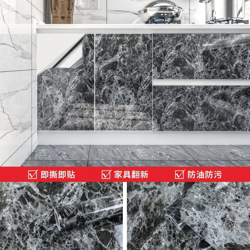 BenLan marble self-adhesive wallpaper by Showlu Fashion Store, waterproof vinyl contact paper with a stylish marble pattern for home decor.
