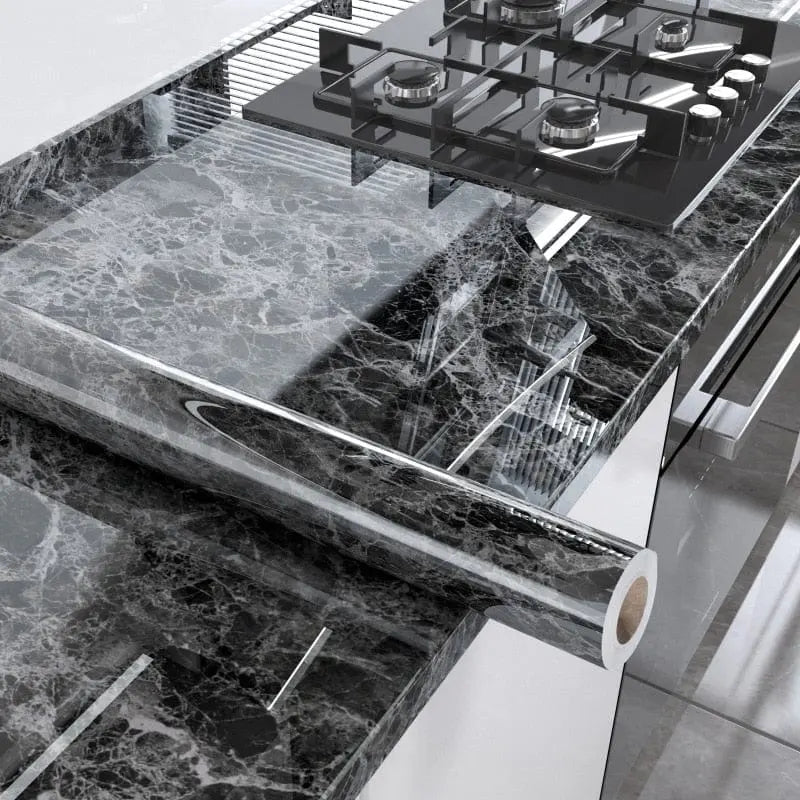 BenLan marble self-adhesive wallpaper by Showlu Fashion Store, waterproof vinyl contact paper with a marble pattern for home decor.