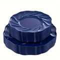 Set of 60 blue plastic plates from WELLIFE, including 30 dinner and 30 dessert plates, disposable and ideal for parties.