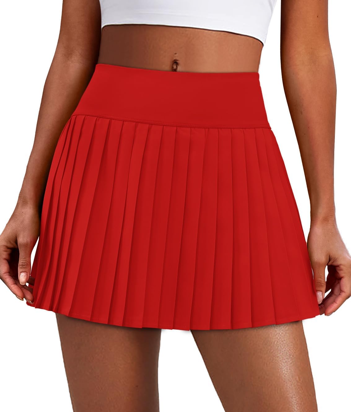 Showlu Smart General Alaroo women's pleated tennis skirt with pockets, featuring a stylish design and functional side pockets.